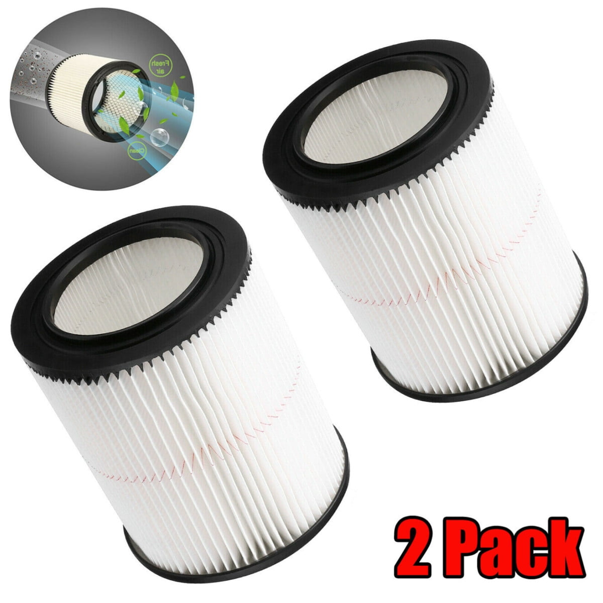 2 Pack Replacement Cartridge Filter for Shop Vac Craftsman 917816 Wet