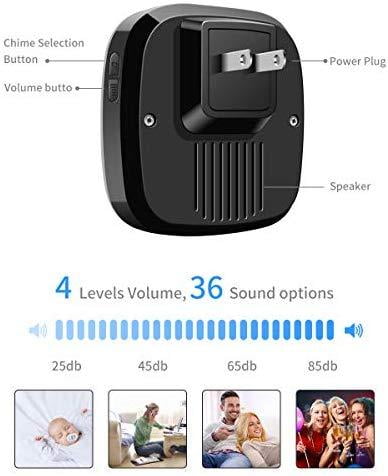 chime govee transmitter receiver doorbell minger plug waterproof wireless bell flash led door kit