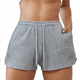 thumbnail image 2 of Pantalones Cortos de Pijama de Punto Gofre para Mujer, Suaves, con Cordón Ajustable, Informales, para Hacer Ejercicio y con Bolsillos. Gris XXL, 2 of 8