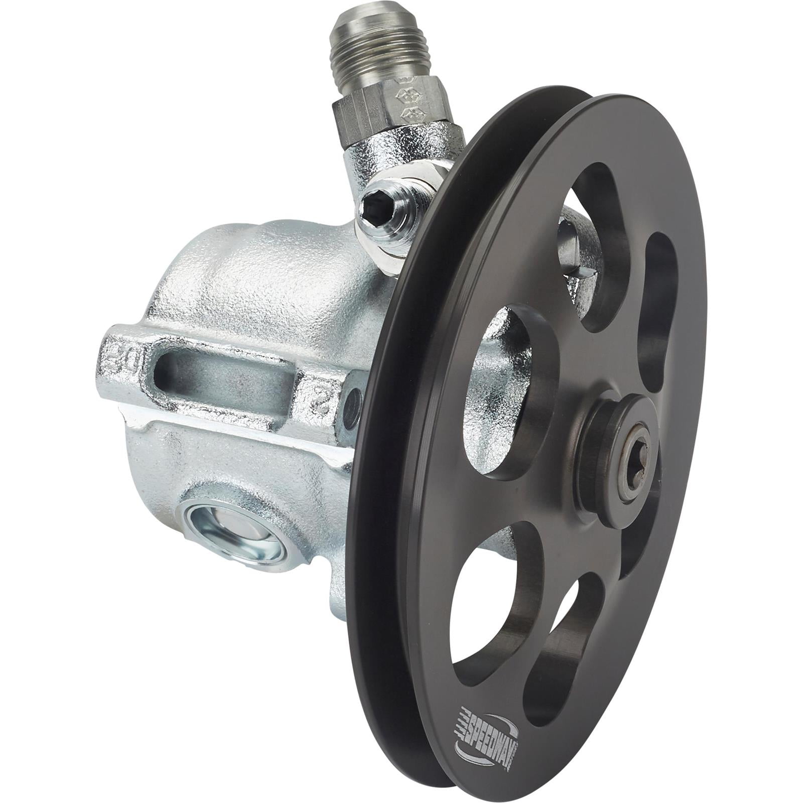 Power Steering Pump Combo Kit with Sweet Mfg. Pump, SBC Mount Bracket, Remote Reservoir, -8 AN Fittings, AN 6 High Pressure/Return Fittings, Ideal for DIY Hose Assemblies
