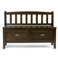thumbnail image 6 of Simpli Home Burlington SOLID WOOD 42 inch Wide Transitional Entryway Storage Bench with Drawers in Mahogany Brown, 6 of 12