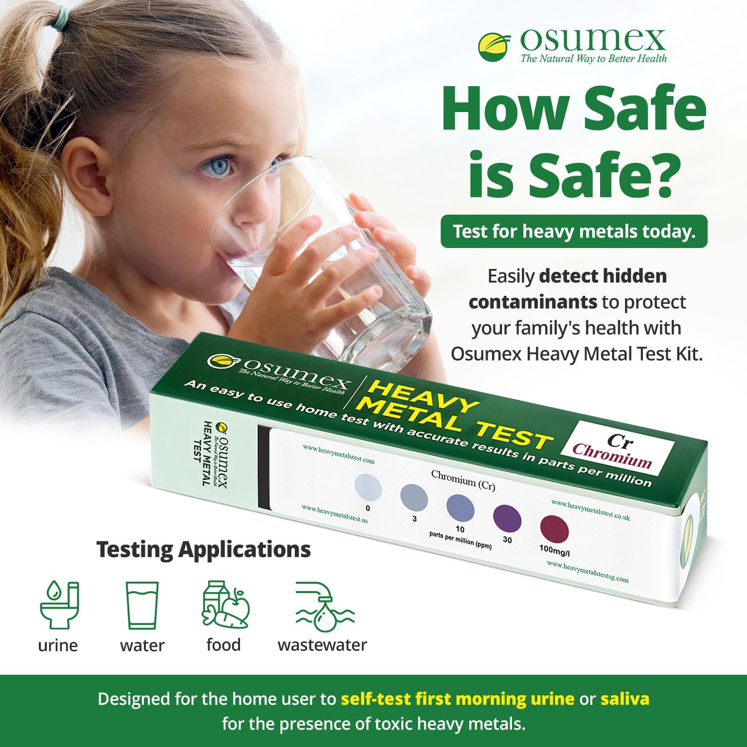 Heavy Metals Test Kit Chromium Kit 1 Pack - Heavy Metal Water Testing Kit, Chromium Water Testing Kits for Drinking Water, Food, Urine, Waste Water, & Other Materials, at Home Drinking Water Test Kit
