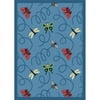 Joy Carpets 432B-01 Wing Dings Blue 3 ft.10 in. x 5 ft.4 in. WearOn Nylon Machine Tufted- Cut Pile Nature Rug