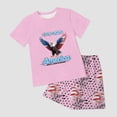 thumbnail image 6 of Staki 4th of July Outfit Kids 4th of July Baby Girl Outfit Toddler Short Sleeve USA Shirt and Short Fourth of July Clothes 2-9Y 10-12Y(Light Pink,4-5 Years), 6 of 7