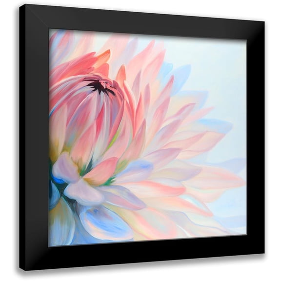Atelier B Art Studio 12x12 Black Modern Framed Museum Art Print Titled - LOTUS PASTEL FLOWER