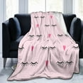 thumbnail image 2 of Eyelash Blanket Pink Heart and Girls Lash Throw Blanket, Sublimation Blanket Pink Lashes for Lash Bed Couch Sofa Home Decor, Best Friend Blankets for Girls or Women 60"x 50", 2 of 6