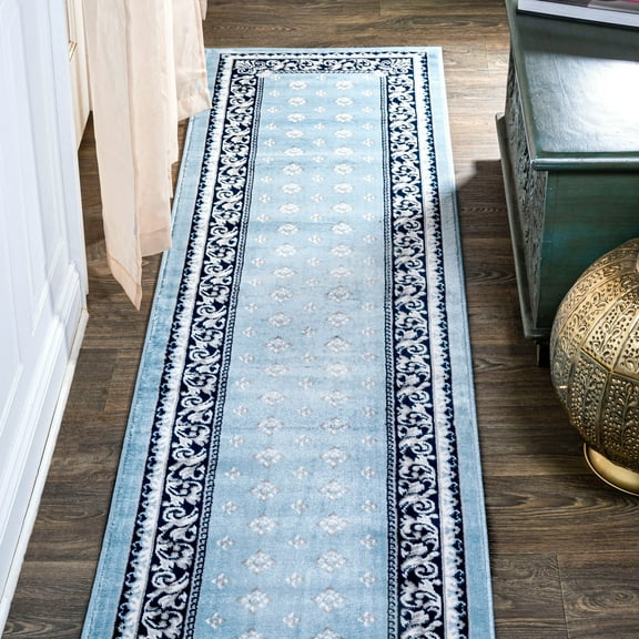 JONATHAN Y MODERN PERSIAN 2 x 10 Runner Rug, Acanthus French Border - Blue/Navy, MDP504E-210