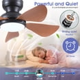 thumbnail image 3 of Ventilador de techo Kviflon de 32 pulgadas con luz y mando a distancia, color marrón, 3 of 9