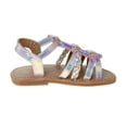 thumbnail image 2 of Laura Ashley Girls Hook and Loop Strappy Gladiator Sandals. (Toddler/Little Kids). - Silver/Holographic, 5, 2 of 6