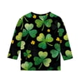 thumbnail image 4 of St.Patricks Day Shirts Kids Crew Neck 3/4 Sleeve Festival Print Pullover Tops Casual Loose Holiday Party Tees (11 Years, Green-J), 4 of 6