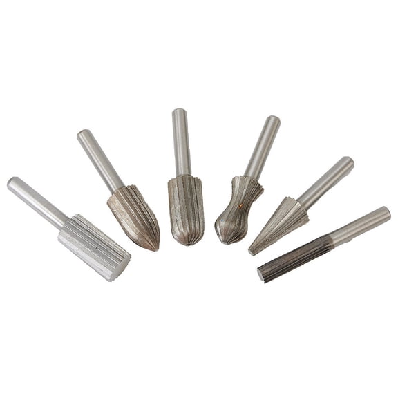 6-Piece Tungsten Carbide Burrs Set for High-Speed Steel Drills and Grinders