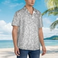 thumbnail image 5 of Goofa Silver Mosaic Hawaiian Shirt for Men, Unisex Summer Beach Casual Short Sleeve Button Down Shirts,Aloha Tropical Floral print shirt-Large, 5 of 9