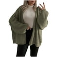 thumbnail image 2 of Homenesgenics Cardigan Sweater Women Knitted Solid Color Open Front Jacket Plus Size Jacket with Pocket Green M, 2 of 6