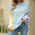 thumbnail image 4 of IROINNID Womens Sweater Round Neckline Pullover Sweater Solid Color Comfy Mid-Length Long Sleeve Plus Size Tops Sweater Blouse, 4 of 7