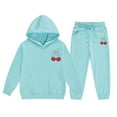 thumbnail image 3 of Xmyrz Valentine's Day Toddler Girl Outfits Set 2PC Comfortable Loose Pants Set Casual Cherry Print Tracksuits Long Sleeve Toddler Girl Sweatsuit Set Clothes Sets, 3 of 5