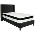 thumbnail image 2 of Emma + Oliver Twin Accent Extended Panel Platform Bed/Memory Foam Mattress-Black Fabric, 2 of 6
