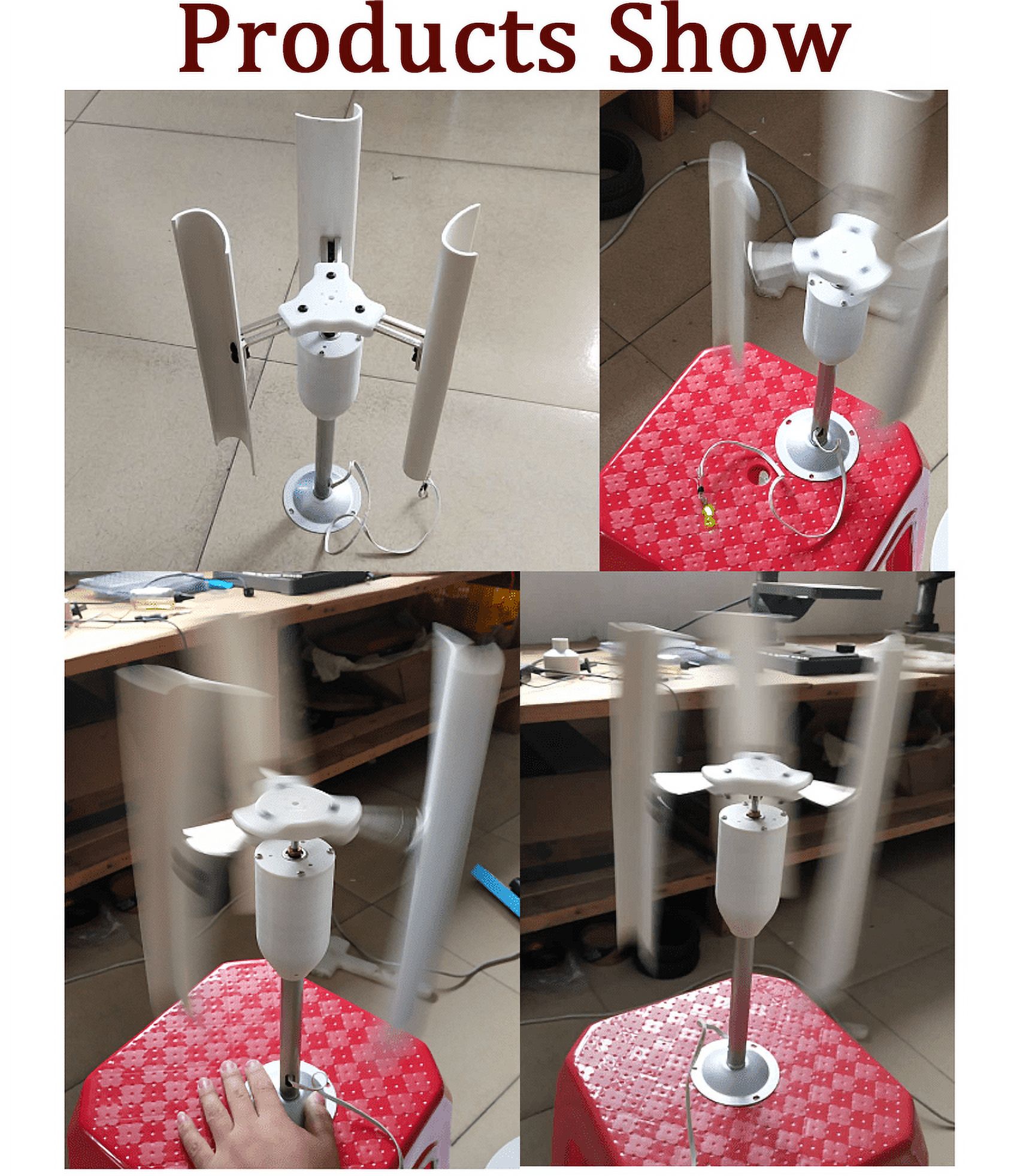 12V Vertical Wind Turbine Generator 3 Blades Charger Windmill Power Teach Mode
