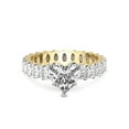 thumbnail image 3 of 3 Carat IGI Certified Heart Shape Lab Grown Diamond Engagement Ring | 14K Yellow Gold | Celeste Side Oval Diamond Eternity Lab Diamond Ring | FG-VS1-VS2 Quality Friendly Diamonds, 3 of 5