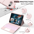 thumbnail image 4 of Kenke Keyboard Case Compatible for iPad (A16) 11/10th Generation 11/10.9 inch 2025/2020, Folio Cover with Pencil Holder, Multi-Touch Trackpad, 7 Color Backlit, Detachable Bluetooth Keyboard, Pink, 4 of 9