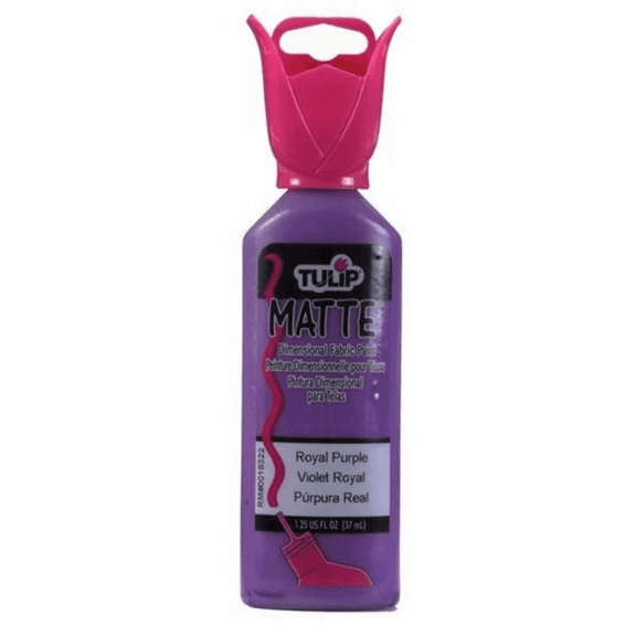 1.25 oz Matte Royal Purple Fabric Paint, Smooth Matte Finish for Elegant Fabric Designs, Excellent Coverage for Clothing, Home Décor, Easy Application, Ideal for DIY Crafts, Fashion, Art Projects