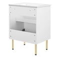 thumbnail image 5 of Modway Chaucer 24" Wood & Rattan Bathroom Vanity with Adjustable Shelf in White, 5 of 16