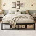 thumbnail image 4 of Einfach 14" King Bed Frame, Metal Platform Bed with Ample Under-Bed Storage Space, Upgraded Frame Structure, 3500 LBS Capacity, Black, 4 of 10