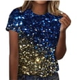 thumbnail image 2 of Fiudx Ofertas Relámpago Camiseta Informal de Manga Corta con Cuello Redondo y Estampado a La Moda para Mujer, 2 of 4