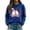 Blue, variant on Solthread Womens Halloween Sweatshirt In October Stay Bootiful Ribbon Ghost Pair Graphic Print Everyday Crewneck Pullover for Cool Autumn Weekends and Festive Casual Tops
