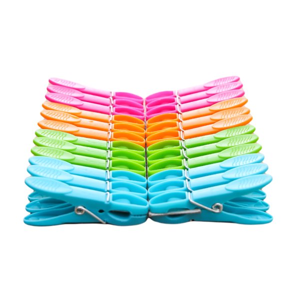 ZAXARRA Colorful Windproof Plastic Cloth Clip, Air Drying Clothes Pin Set