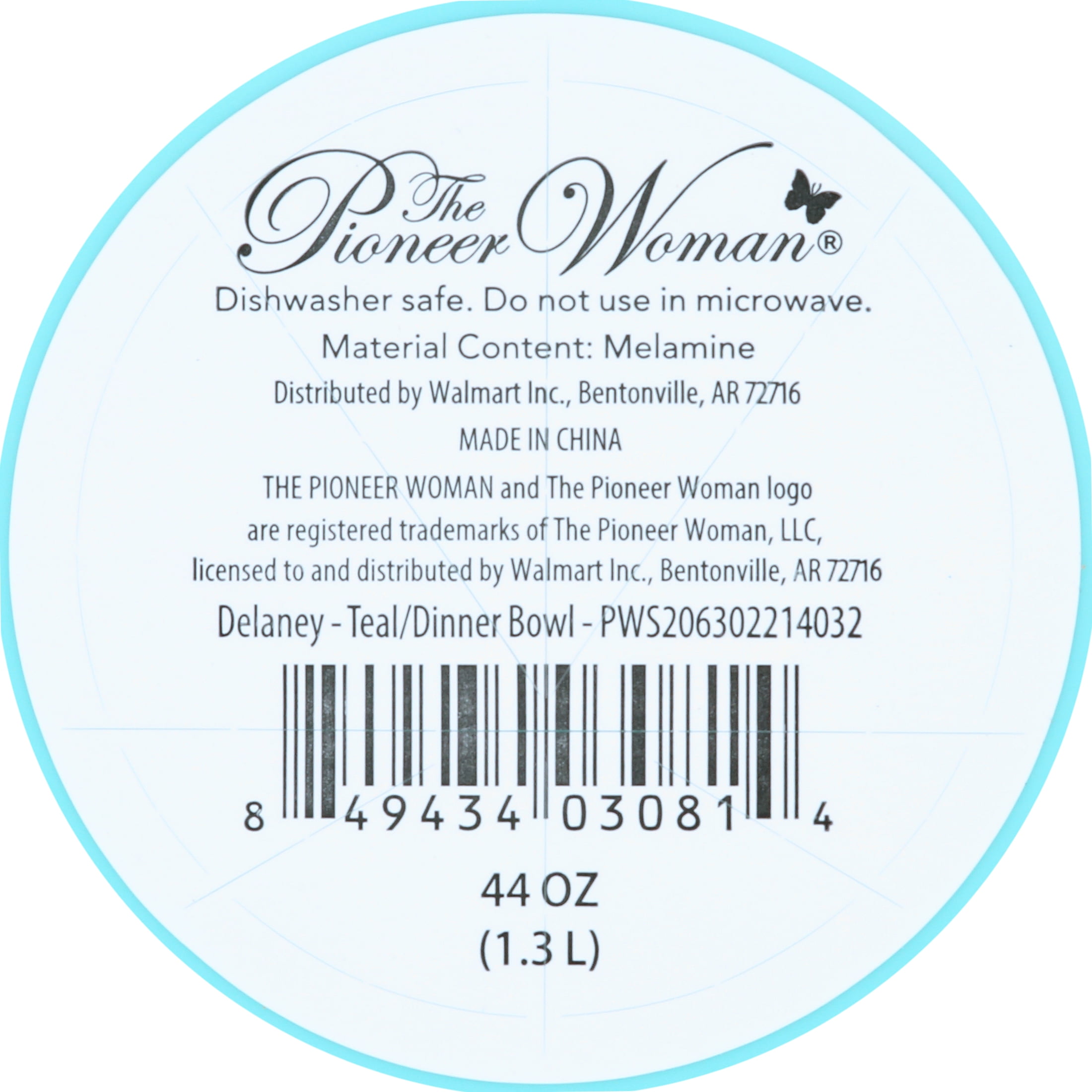 The Pioneer Woman Delaney Melamine Bowl, Teal