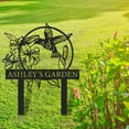 thumbnail image 3 of KAINSY Ironglyh Personalized Garden Signs, Custom Bird Yard Metal Name Sign with Stake, Outdoor Metal Yard Art, Garden Decor for Outside, Patio Backyard Decor, Mom Grandma Women gifts(10inches), 3 of 7