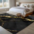 thumbnail image 5 of Area Rug 72×108in, Marble Texture Floor Carpet Living Room Rug, Gold Line Black Non-Slip Welcome Mat Indoor Rugs for Bedroom Dining Room, 5 of 9