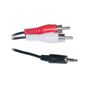 3.5 MM Stereo Male to Two RCA Male Cable 25 ft - 22 AWG, Connects a portable audio device including MP3 players, portable CD players and more, to a home theater.., By (Best 3.5 Mm To Rca)