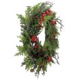 thumbnail image 2 of Northlight 24” Unlit Red Jingle Bell, Berry and Pine Cone Artificial Christmas Wreath, 2 of 3