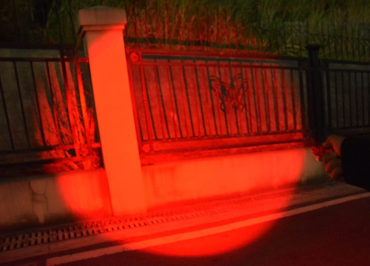 QJUHUNG High Power One Mode Red LED Flashlight,Powerful Single Mode Red Flashlight for Night Observation,Black