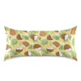 thumbnail image 3 of Cartoon Coconut Leaves Pattern Pillowcase Queen Size 30''x20'' Satin Double-Sided Print Soft Wrinkle Resistant, 3 of 9