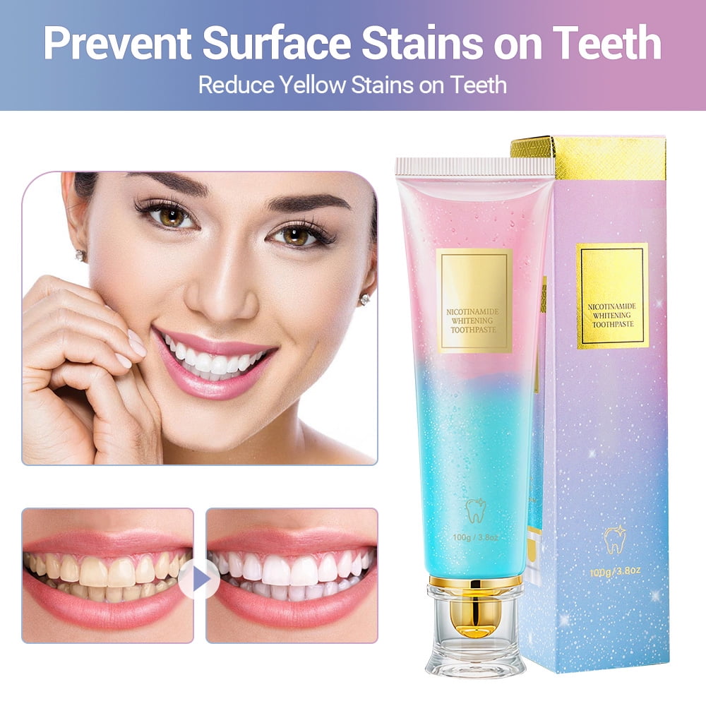 Niacinamide Whitening Toothpaste, Oral Care Fresh Breath Toothpaste, Adult Nicotinamide Toothpastes Remove Surface Stains (3.8 oz, 3Pcs)