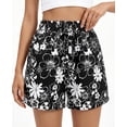 thumbnail image 3 of BTFBM Spring Summer Shorts for Women Dressy Casual High Waisted Wide Leg Floral Boho Shorts Beach Vacation Clothes, 3 of 8