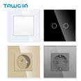 thumbnail image 2 of Interruptor pulsador TAWOIA EU RU UK, regulador de intensidad de luz, timbre, cortina, interruptor táctil y toma de pared con panel de cristal de 86 mm, 2 of 5
