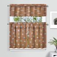thumbnail image 2 of Mushroom (1) Kitchen Curtain Valance 3 Piece Home Curtains and Valance Set Curtain Sink Window Decor Window Treatment Tier 27.5x36 Length, 2 of 6
