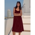 thumbnail image 6 of Women Dresses Spaghetti Strap V Neck Casual Sleeveless Sundress YS8131-Burgundy M, 6 of 8
