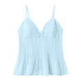thumbnail image 4 of WEIWEN Tank Tops for Women Lace V Neck Crop Cami Spaghetti Strap Tank Top Summer Cute Flowy Peplum Shirts tx02-Blue, M, 4 of 4