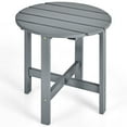thumbnail image 2 of Topcobe 18 Inch Patio Round Side Wooden Slat End Coffee Table for Garden, Outdoor Deck Furniture, Gray, 2 of 8