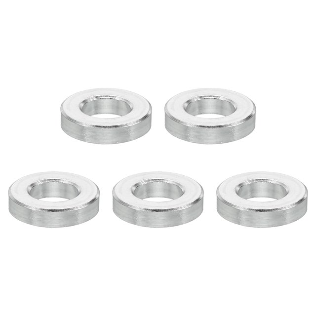 Unique Bargains M5 Entretoises en Aluminium, 5 Pcs Entretoise Métallique en Aluminium 5.2mm ID x 10mm OD x 2.5mm L Entretoise en Aluminium Vis Standoff Rond
