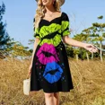 thumbnail image 2 of Vestido sin mangas RETRO LIPS STARS de los años 80 para mujer 2025 vestidos para ocasis oficiales vestido de fiesta 2025, 2 of 5