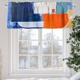 thumbnail image 5 of Modernism Abstract Valances for Windows, 42 x 12in, White Yellow Blue Color Block Rod Pocket Kitchen Valance Curtain Light Filtering Window Treatments for Living Room Bedroom, 1 Panel, 5 of 7