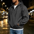 thumbnail image 6 of Eygvbb Men's Quarter Zip Hoodie Long Sleeve Pullover Sweatshirt With Zipper Pockets Drawstring Hood Loose Fit Versatile Trendy Casual Top, 6 of 7