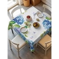 thumbnail image 6 of Blue Hydrangea Table Cloth, Waterproof Tablecloth for Square Tables, Farmhouse Butterfly Spring Floral Reusable Washable Fabric Table Cover for Restaurant Kitchen Dining Tables 54"x54", 6 of 9
