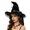 Black, variant on QWERTY Velvet Lace Witch Hat Wide Brim Tapered Elegant Bow Gothic Party Halloween Accessories