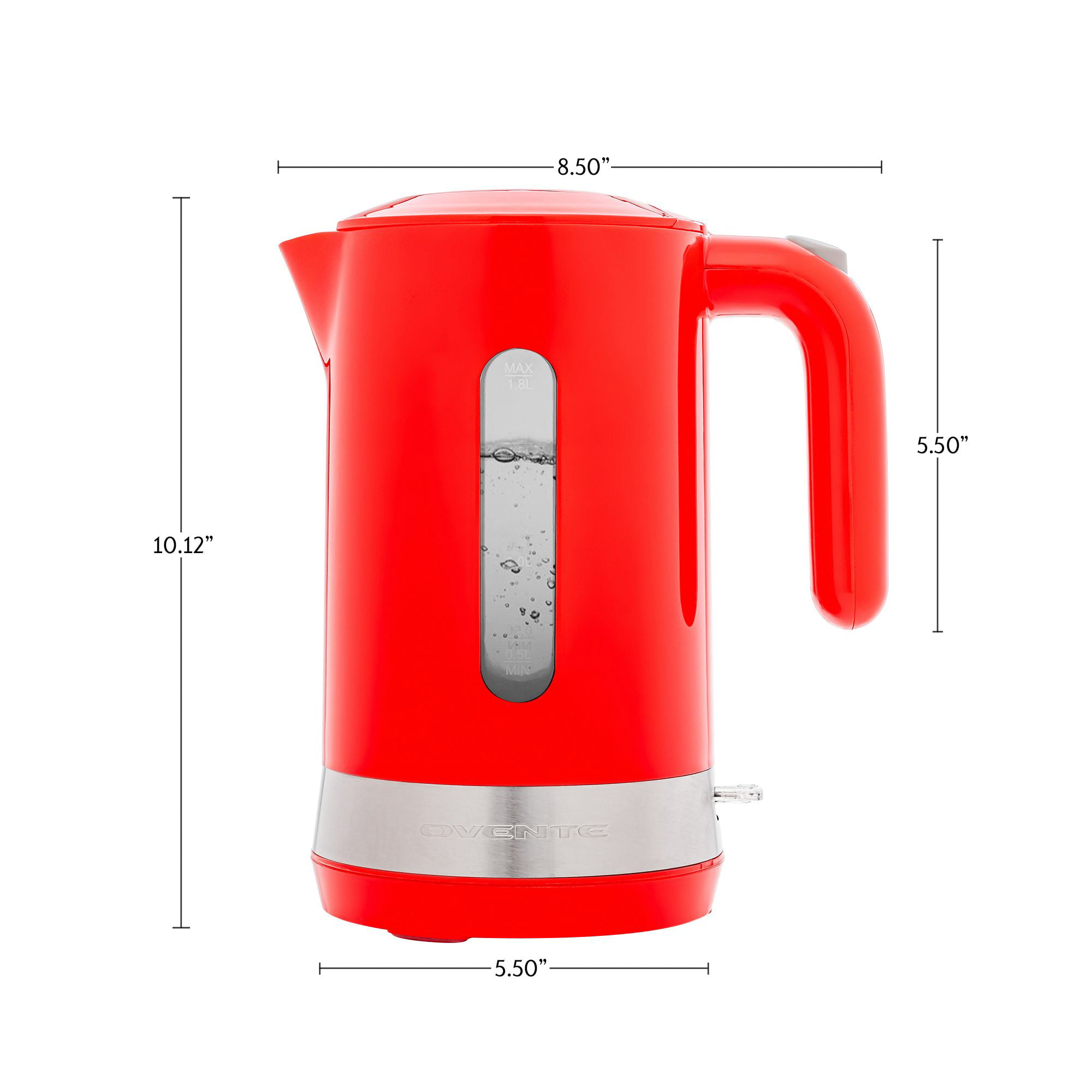 OVENTE Illuminated 6.5-Cup Red Electric Kettle with Filter, Fast Heating  and Auto-Shut Off KG83R - The Home Depot